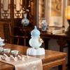 Exquisite Gourd Statue 360° Rotation Rotating Lucky Gourd Ceramic Figurine Office Desktop Decor