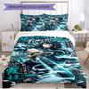 3pcs Duvet Cover Set (1*Duvet Cover + 2*Pillowcase, Without Core), Demon Slayer Print Soft All‑Season Bedding Set, Home Bedroom Decor Gift