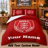 Hull KR Pattern Bedding 3Pcs Set Custom Name, Bed Sheet And Pillowcases For Home Bedroom