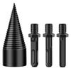 4Pcs 32/42mm Firewood Splitter Drill Bit Round/Hex/Triangle Shank Wood Cone Reamer Punch Driver Step Drill Bit Woodworking Tool