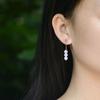 Natural Hetian Jade Earrings, Long White Jade Earrings, Women's S925 Silver Needle Earrings, National Style Earrings, Earrings, and Three Earrings.