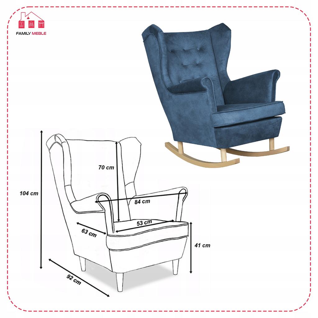 Ohrensessel Diana Schaukelstuhl skandinavisch Family Meble Jeans Bezug klar