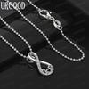 925 Sterling Silver Infinity Symbol Heart AAA Zircon Pendant Necklace - Stylish Evening Jewelry