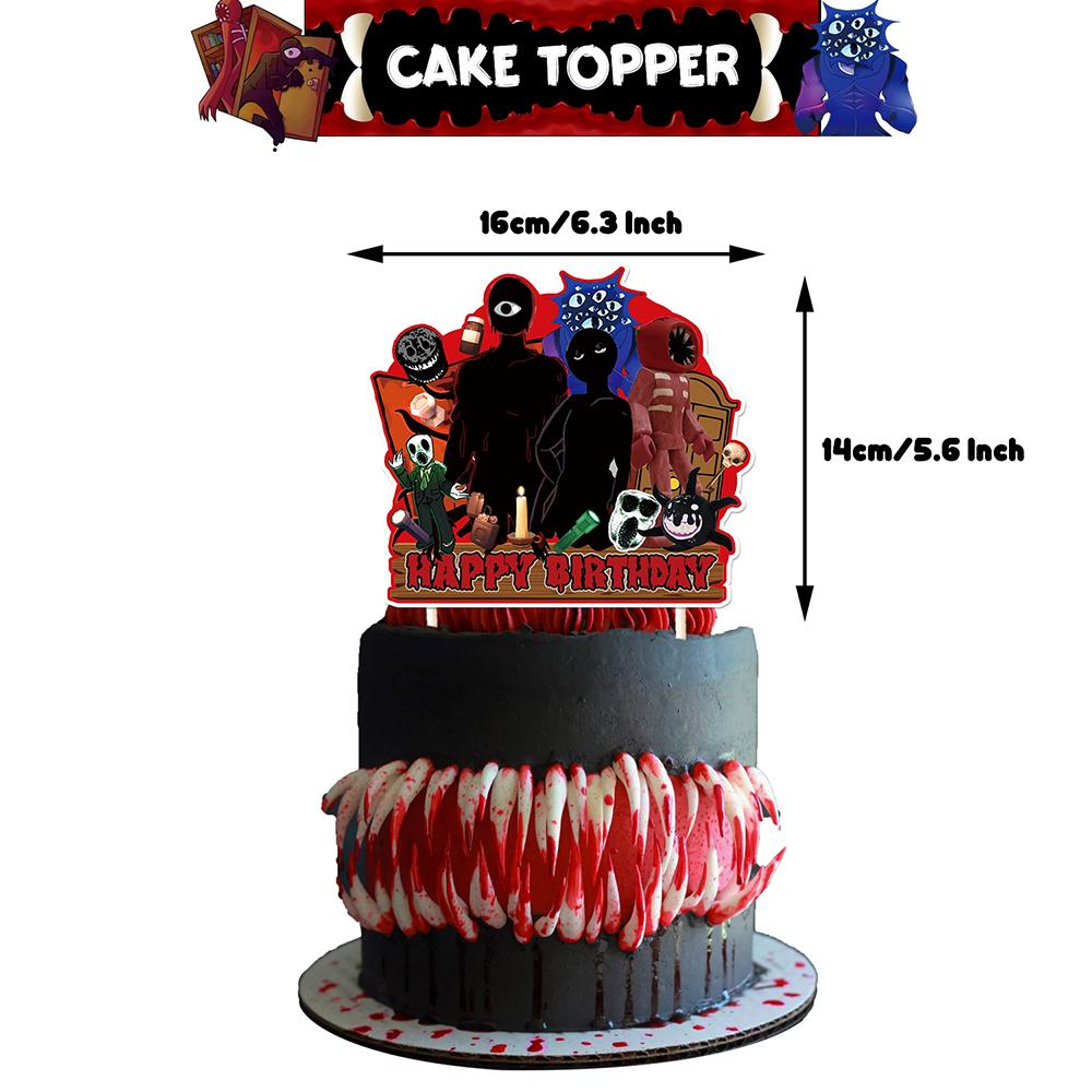 32pcs Roblox Doors Party Decorations Include Cake Topper, Banner, Balloons