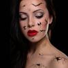 10 Sheet Halloween Crack Mark Face Sticker Spider Web Temporary Tattoos Black Horror Body Makeup Funny Waterproof Tattoo Sticker