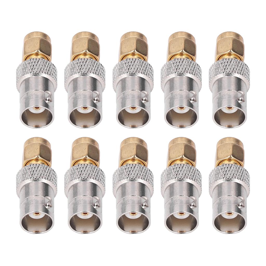 10Pcs RF Coaxial Cable Adapter BNC Female To SMA Male Coax Line Connector Set Kit