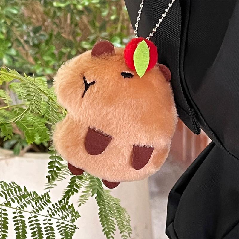 Capybara Plush Adorable Keychain Soft Toy  Bags Featuring Cute Design Apple