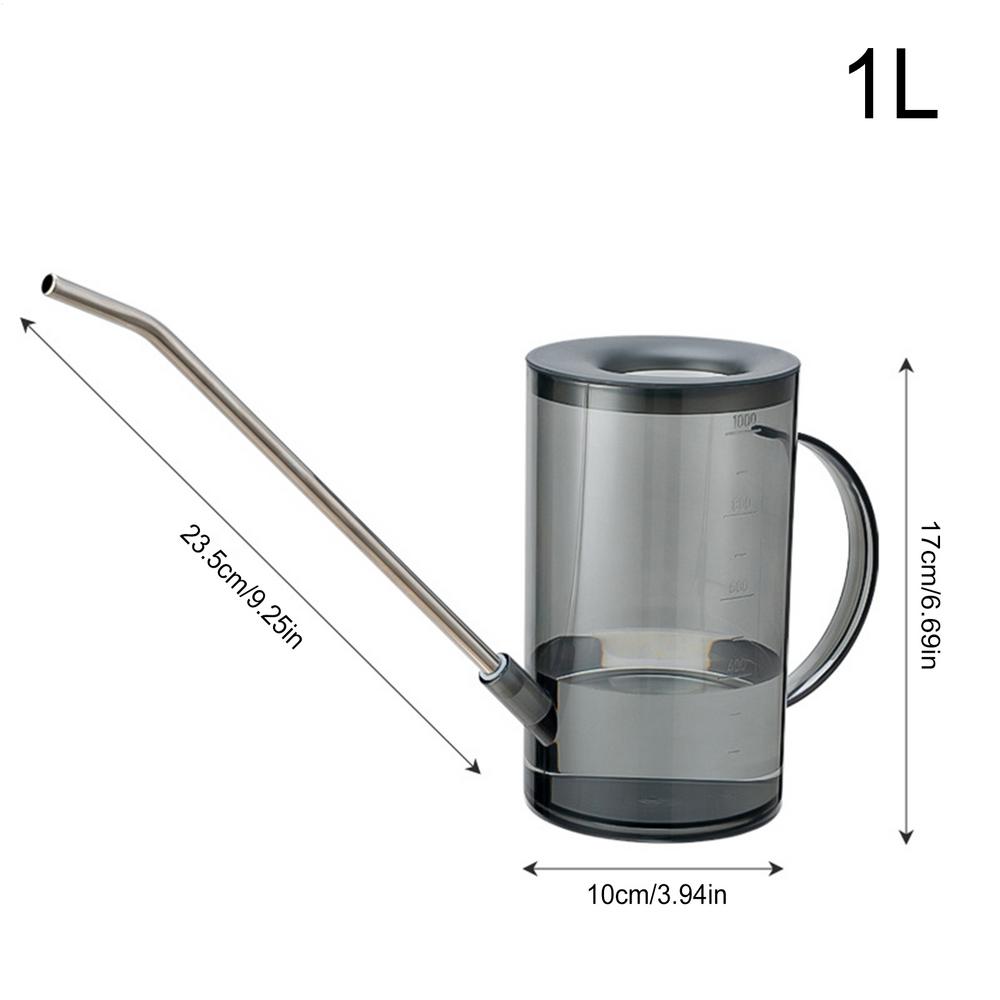 1L Long Spout Watering Can with Handle Detachable Lid Garden Irrigation Spraying Pot for Indoor Outdoor Plants Flower Office
