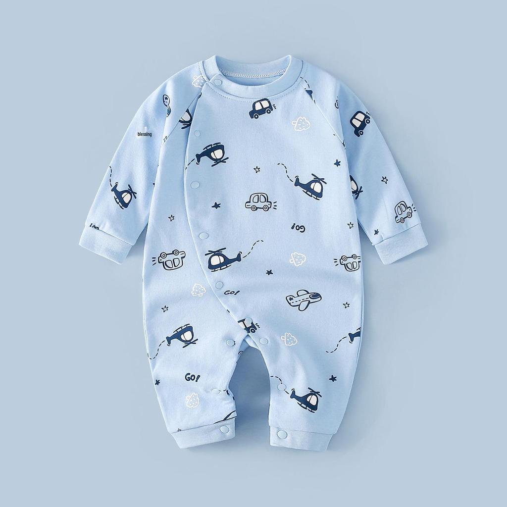 Unisex Cotton Baby Romper - Spring/Autumn Cartoon Onesie for Newborns