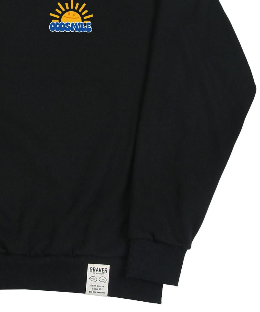 GRAVER [Unisex] Oddsmile Sun Smile Sweatshirt_Black