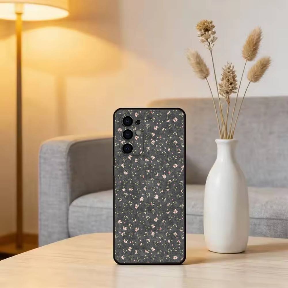 Romantic Floral Phone Case For Samsung S25,S24,S21,S22,S23,S30,Ultra,S20,Plus,Fe,Lite,Note,10,Black Cover