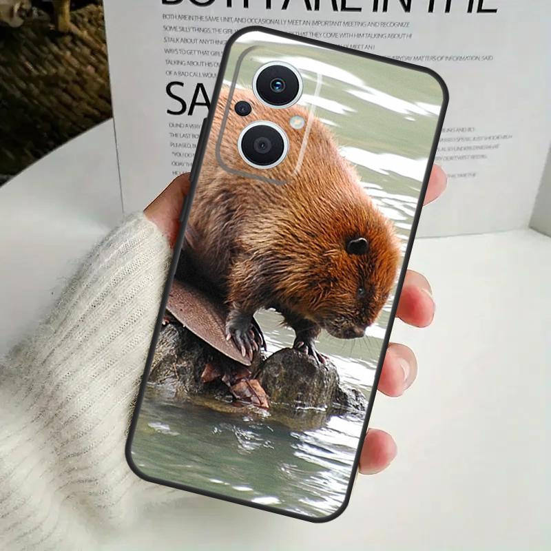 Animal Beaver Case For OPPO Reno 12F 13F 14F 10 11 12 13 14 Pro 8T 7 8 Lite OPPO Find X6 X5 X8 X9 Pro Cover