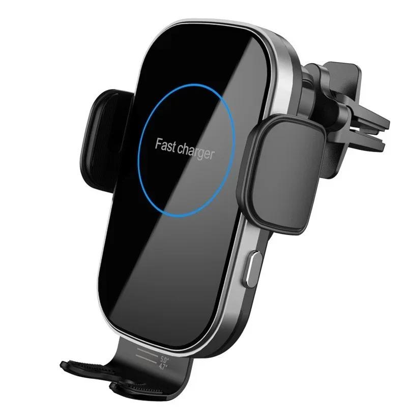 Night Light Wireless Car Charger Auto Car Mount Phone Holder For iPhone Samsung Xiaomi Infrared Induction Fast Charging Station