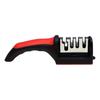 4-Section Ceramic Knife Sharpener, Non-Slip Red-black