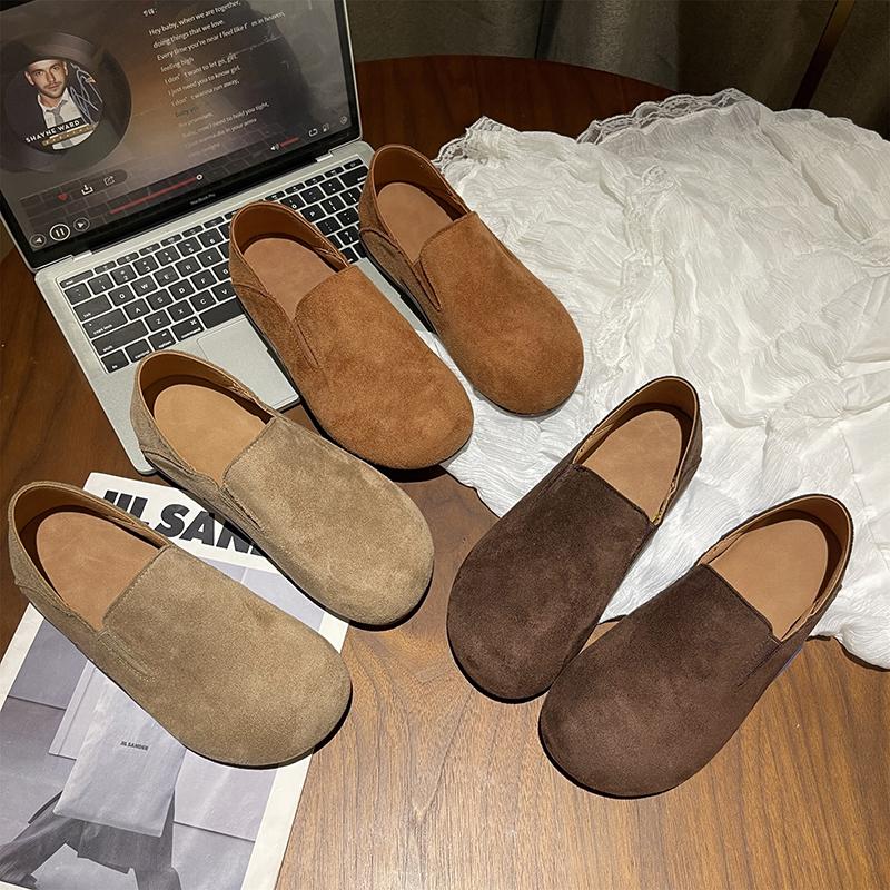 Fashion Inside Heightened 2025 New Spring and Autumn Slip-on Women's Flat Shoes Two Wears Soft-soled Non-slip Single Shoes