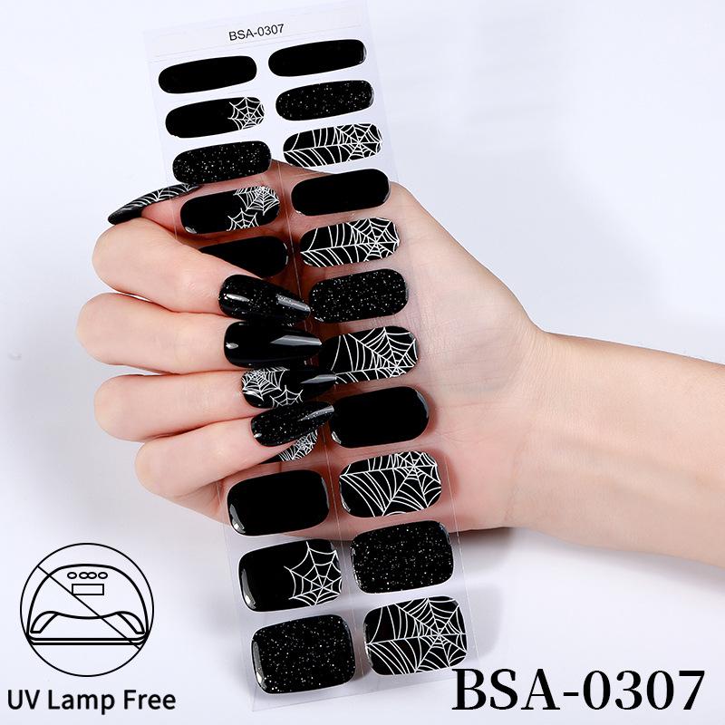 Waterproof Super Sparkle Gel Nail Stickers (Solid Color, UV-Free, No Lamp Required)