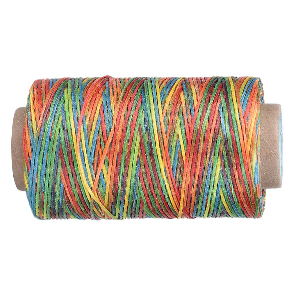 150d 250 Crafts Meters Leather Flat Sewing Thread Hand Stitching Waxed Thread Colorful