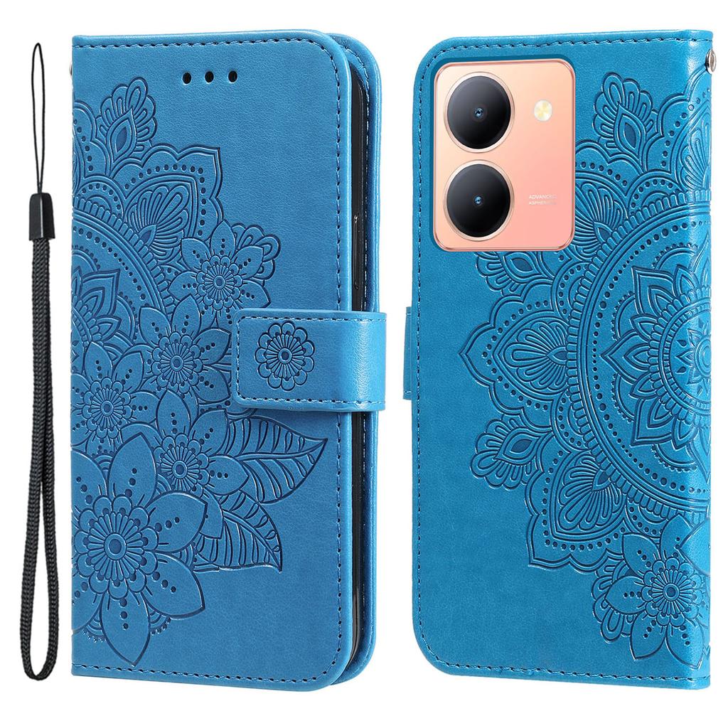 For vivo Y78 (China) 5G/Y36 4G/5G Case Floral Pattern PU Leather Wallet Stand Phone Cover