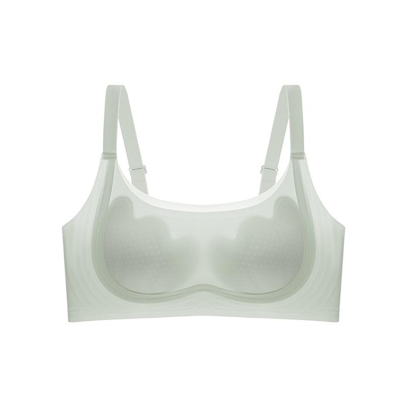 Shell Cup R Cup Traceless Rabbit Ear Cup Underwear Women's Big Breasts Show Small Gathering Double Breasts Vest Type Bra