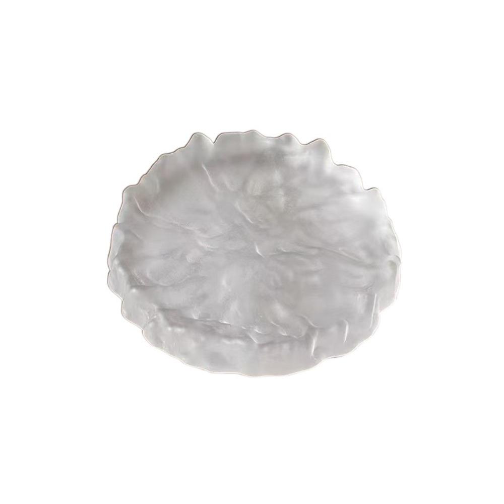 

Элегантная матовая стеклянная тарелка Изысканная тарелка для закусок Тарелки для печенья Тарелка для послеобеденного чая Офис Style C