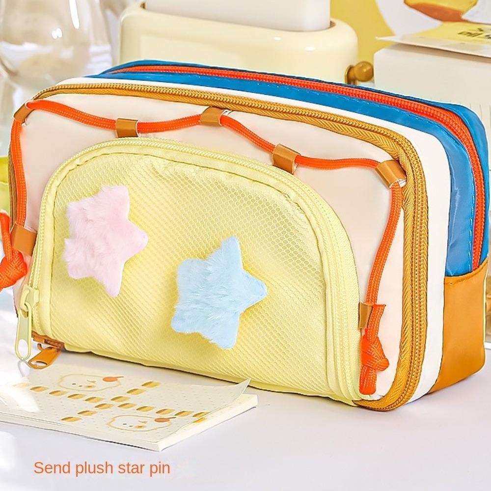 7 Multilayer Y2K Star Stationery Bag Large Capacity Ins Pencil Pouch Korean Pencil Case  Student