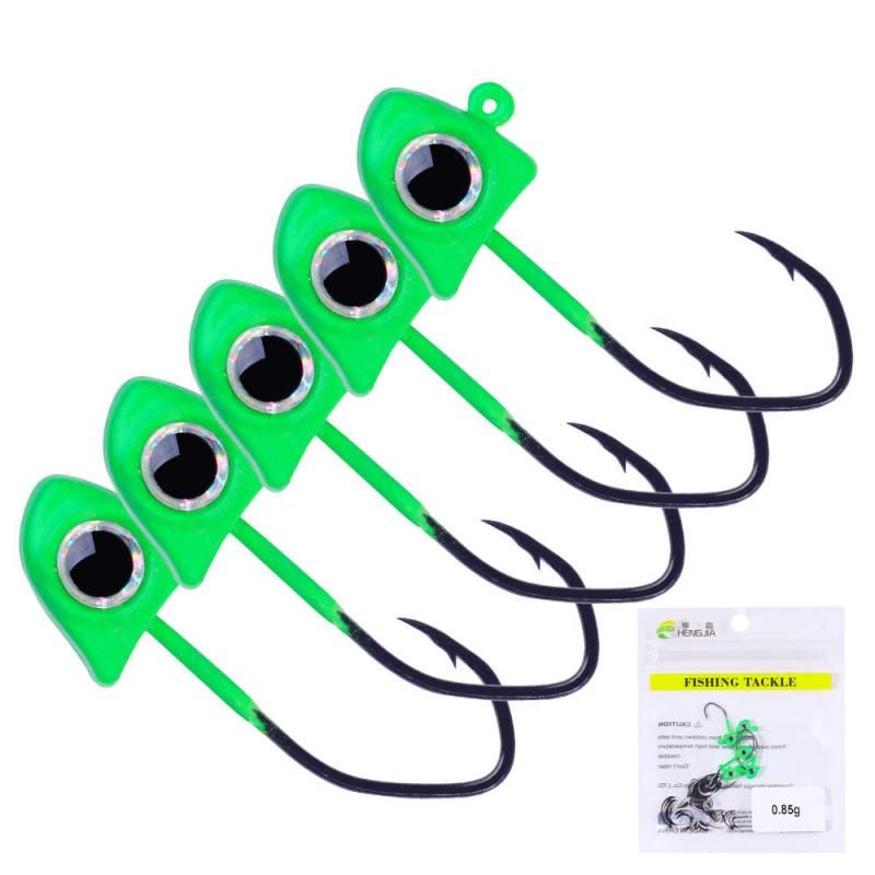Micro Lure Jig Head HookTTail Soft Bait Set5PCSSmall-sized Mandarin Fish Special Fake Bait for Upturned Mouth