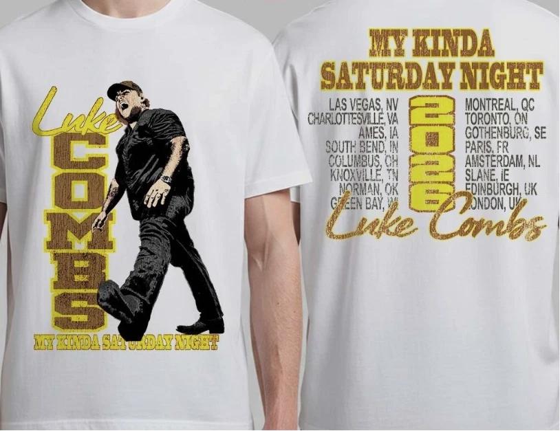 Luke Combs My Kinda Saturday Night Tour 2026 Merch Sideline Tour T-Shirt L