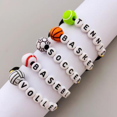 Unique Handmade Sports Bead Bracelet for Teenagers - Volleyball, Basketball, Soccer, Baseball and Tennis Cord Knot Bracelet