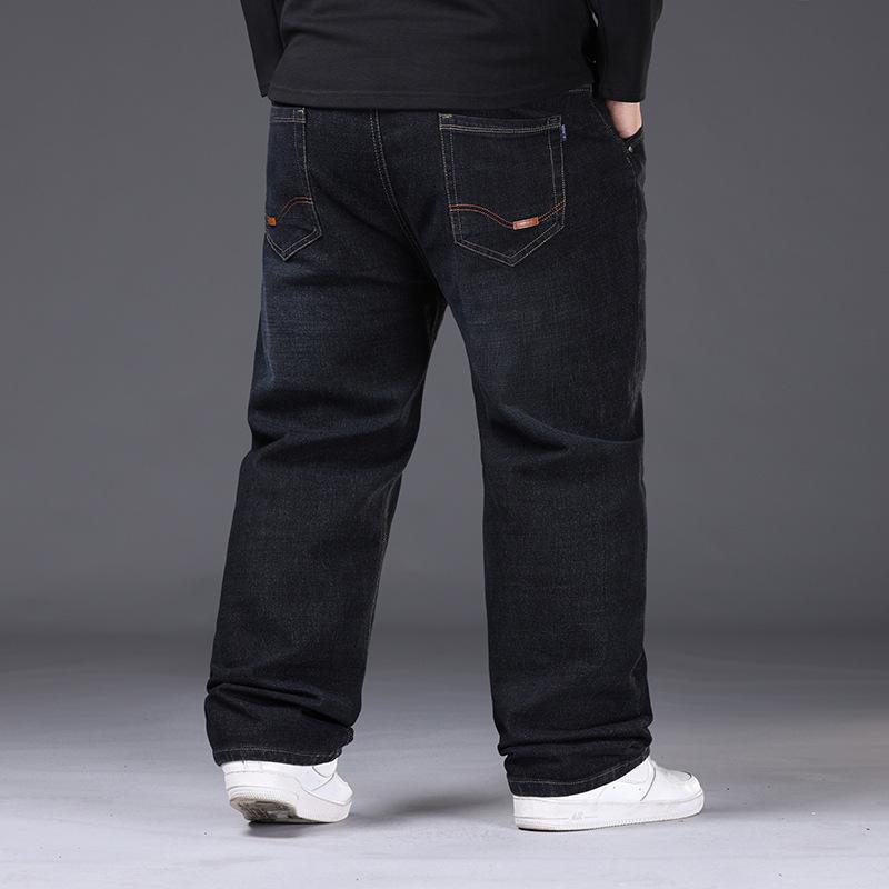 Stagione Primaverile e Autunnale Plus Grasso Plus Taglia Forte Jeans da Uomo Business Larghi Gamba Dritta Uomo Grasso Pantaloni da Uomo