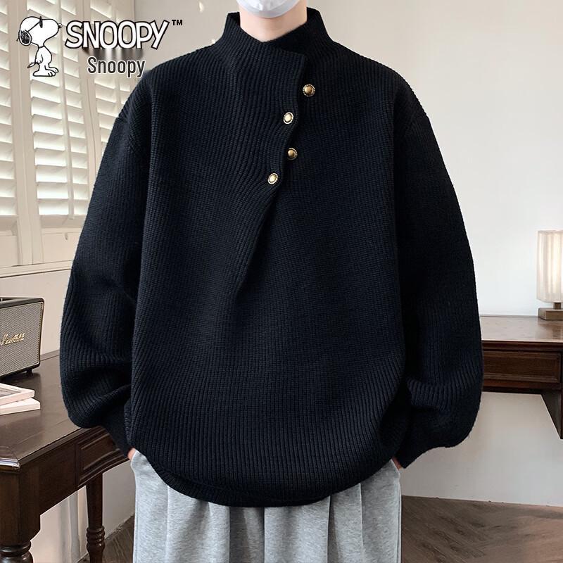 Snoopy Men's Autumn/Winter Half-High Collar Pullover Knit Sweater