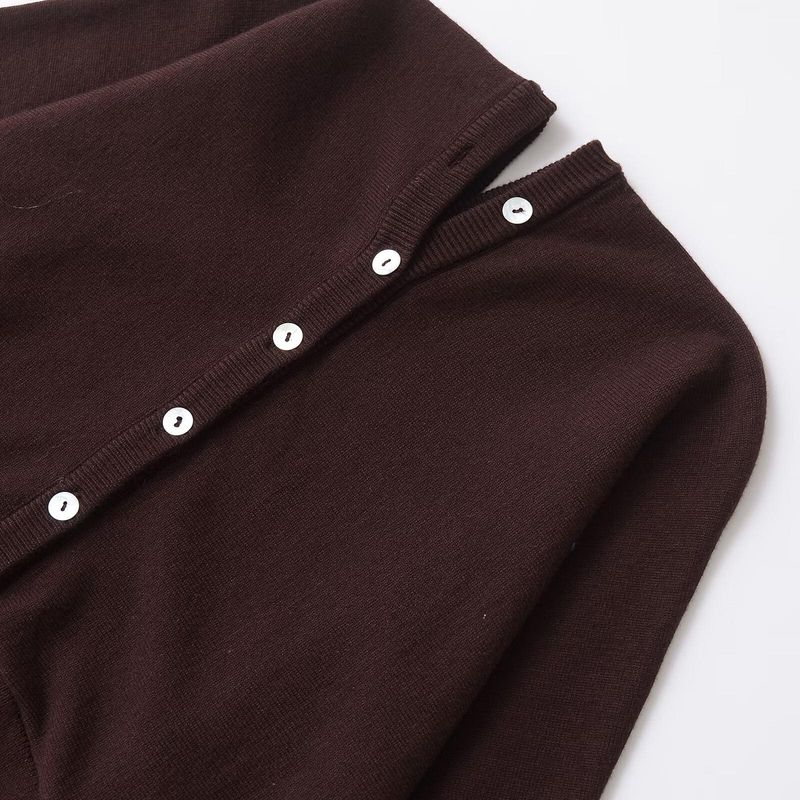 Kaslead New Arrival Women's Clothing Fashion Style Minimalist Silm Hem V-neck Long Sleeve Knitted Coat 8082100