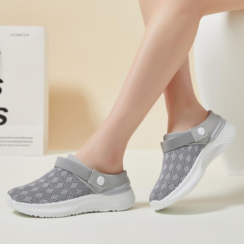 Summer Mesh Hollow Out Half Drag, One Foot On Slippers, Go Out and Wear Fashionable Casual Shoes