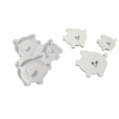 Pack of 3 Silicone Moulds Swine Wirent Silicone Moulds Casting Mould Heart Lucky Swine Casting Mould Silicone Mould Swine Candle Holder Plaster Mould