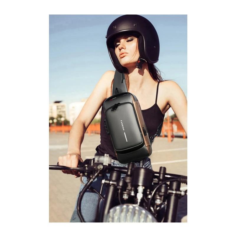 Men's Shoulder Bag Multifunction Anti Theft USB Messenger Pack Man Crossbody Cross Body Travel Sling Chest Bags Pack