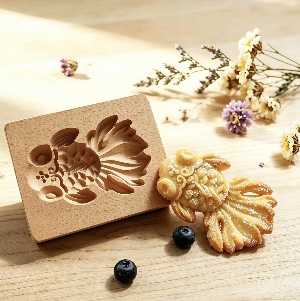 Wooden Gingerbread and Shortbread Cookie Mold Cutter