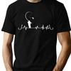 VVNTY Fishing T Shirt Unisexs FisherUnisex HeartbeaT Unisex Funny Angler Print  Tops Vintage Washed Homme Unisex Top For Everyday Wear