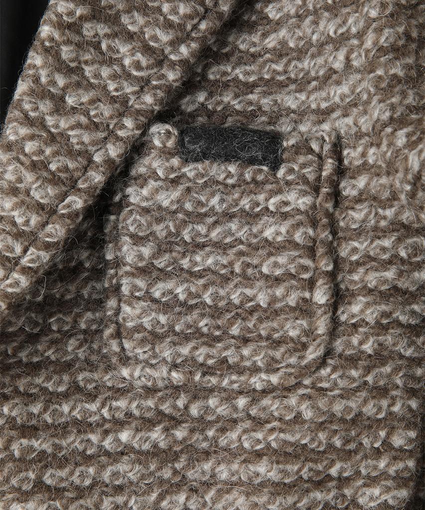 Panicale Brown Wool Blend Knit Jacket