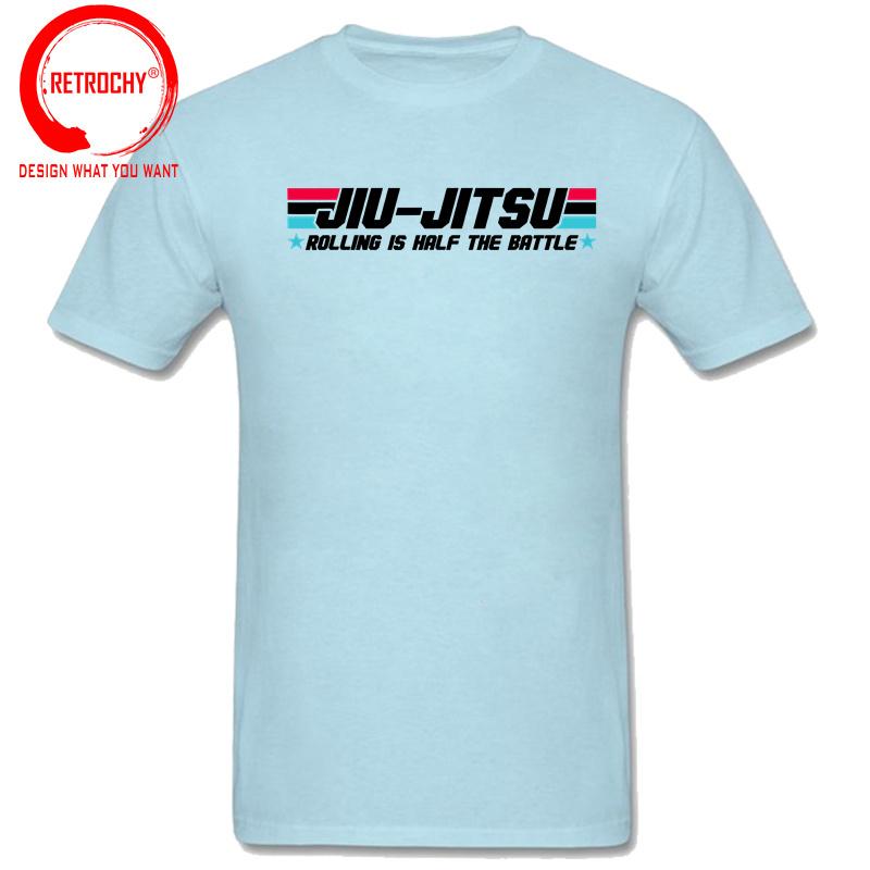 Funny Brazilian Jiu Jitsu Rolling Is Half The Battle BJJ MMA T-Shirt Brazil KaratCustom Print Graphic T Shirts Camiseta Hombre S