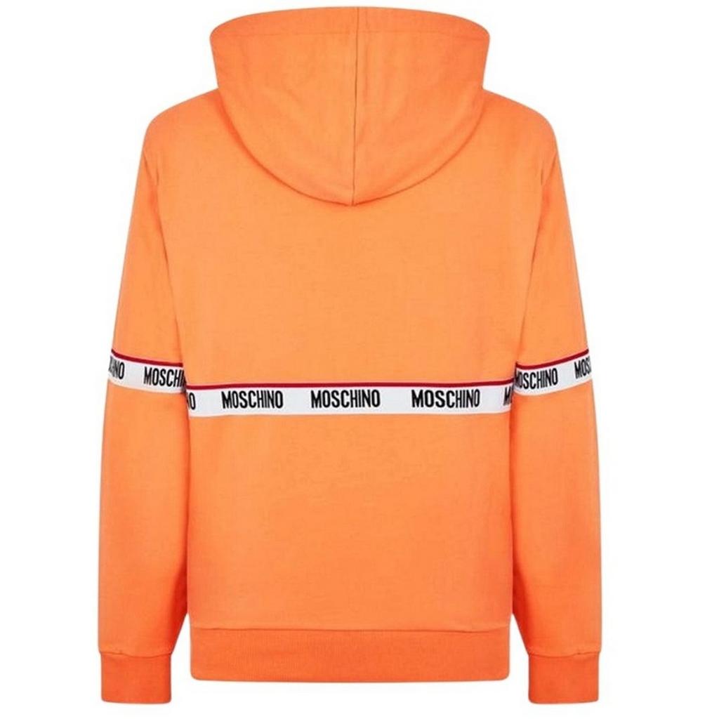 Moschino Mens Branded Tape Hoodie