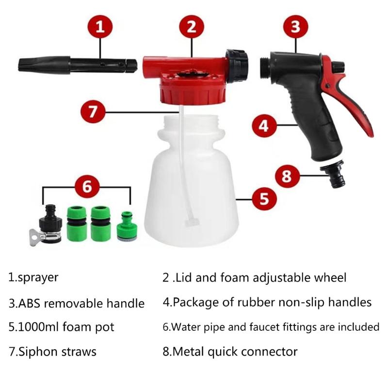 Foam Guns Car Wash Connect To Garden Hoses Snow Foam Blaster Foam Cannons Sprayer