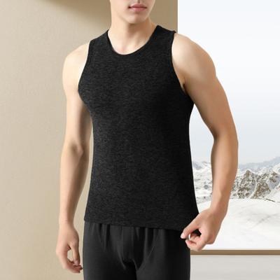 Men Thermal Tank Top Warm Fleece Lined Undershirt Sleeveless Crew Neck Base Layer Shirt