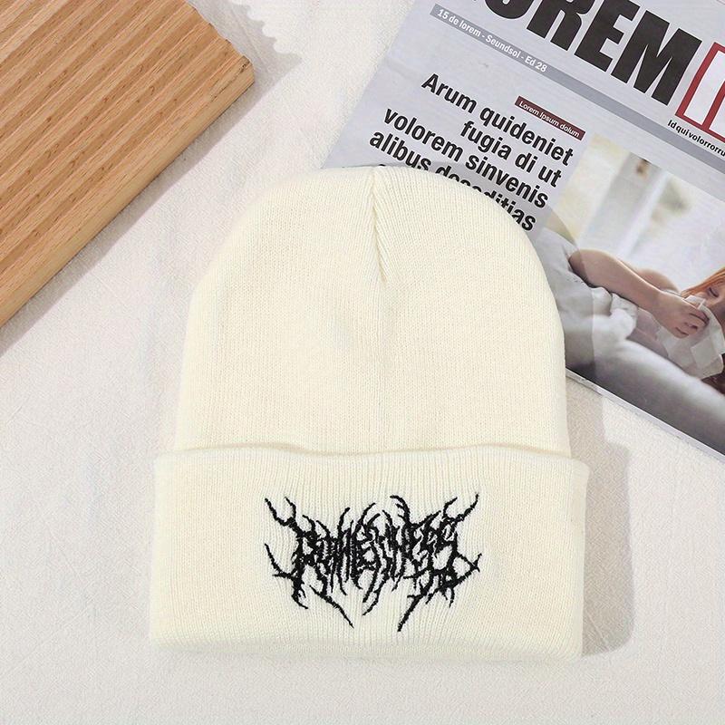 Warm Women Unisex Winter Beanies Hats Gothic Street Punk Knitted Bonnet Caps 100 Cotton Fashion Keep Warm Skullies Beanies Hats