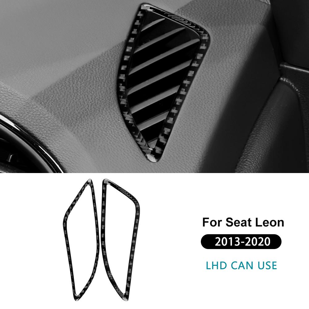 Real Soft Carbon Fiber Sticker For Seat Leon 2013 2014 2015 2016 2017 2018 2019 2020 Car Air Outlet Instrument Panel Trim