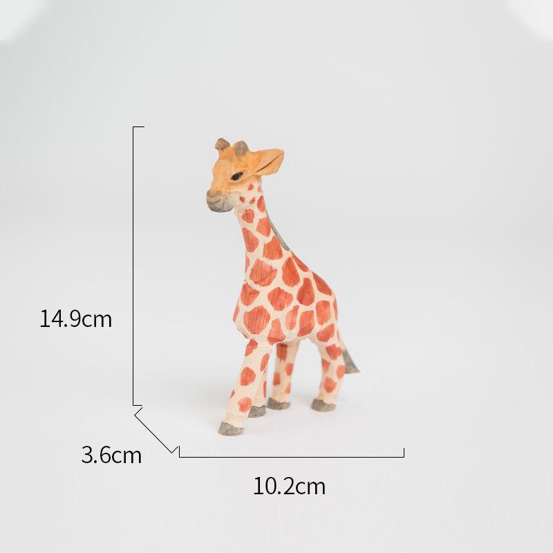 Wooden Giraffe Animal Figurine For Diy Home Decor Kids Bedroom Tabletop Display