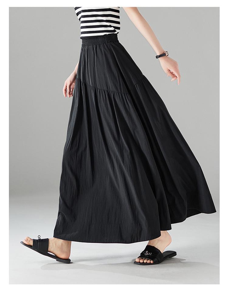 Asymmetric design high waisted skirt 2026 summer fashion versatile mid length A-line umbrella skirt