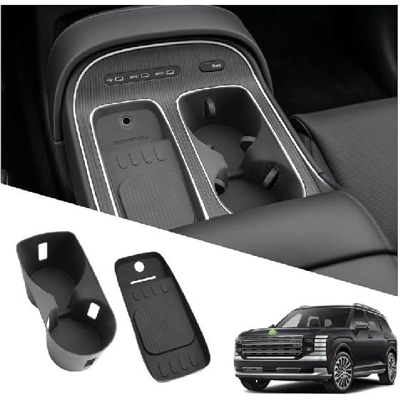 Ruiya (3PCS) 2026 Palisade Console Organizer For Hyundai Palisade 2026 Accessories Under & Double Layer Armrest Box Compatible With 2026 Hyundai