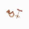 Purple Gold Bow Stud Earrings, Small Fashion Rose Gold-Plated Colored Gold Women'S Earrings.