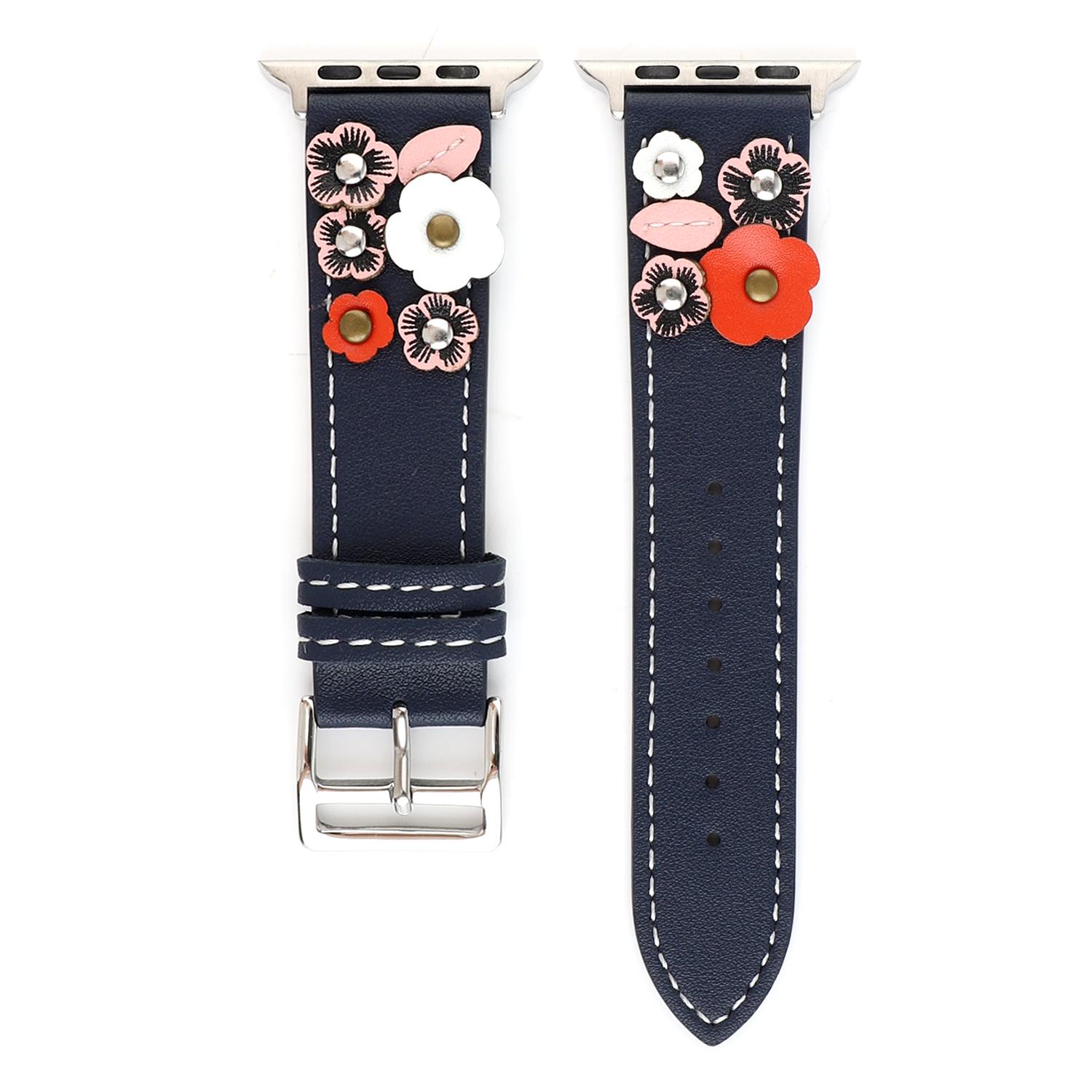 

Watch Band For Apple Watch Series 10 Ultra 9 8 7 SE 6 5 4 3 2 1 46mm 49mm 45mm 44mm 42mm Floral Leather Strap Pink