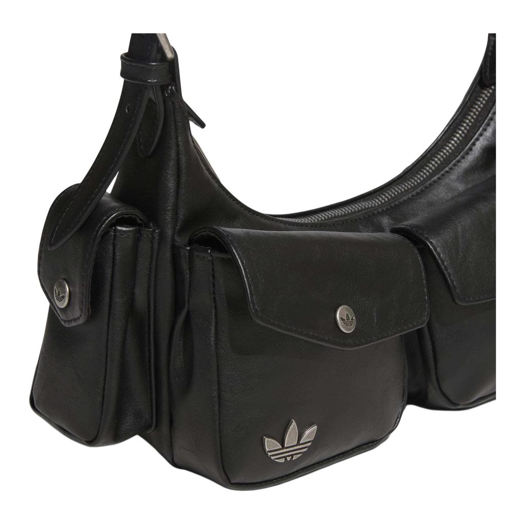 Adidas Originals Retro Style Design Polyurethane Handheld Shoulder Bag Women Bags Black KW4748