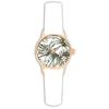 [Q9014] - Designer Watch 'Jungle' White Green (tropical) - 3. 8 Cm
